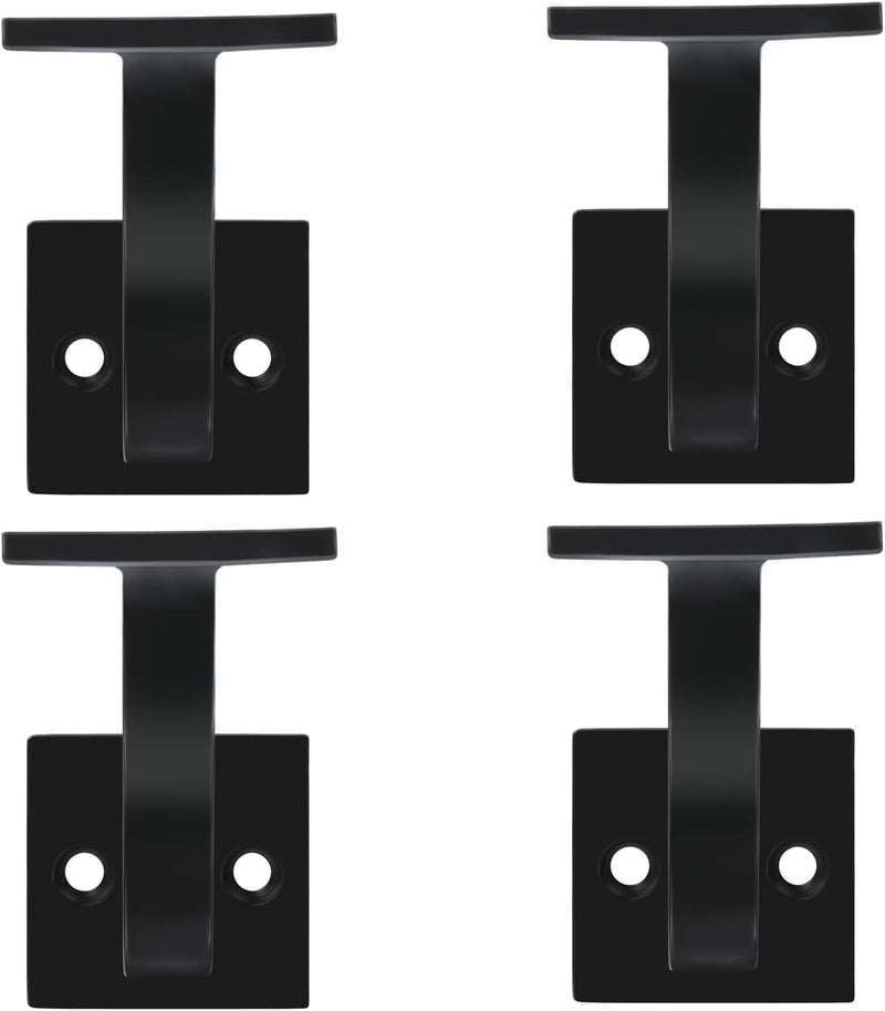 3TO Handrail Brackets - 4 Pack L-Shape Black Modern Design for Easy Installation Support Running LED Low-Voltage Cables - Image 1